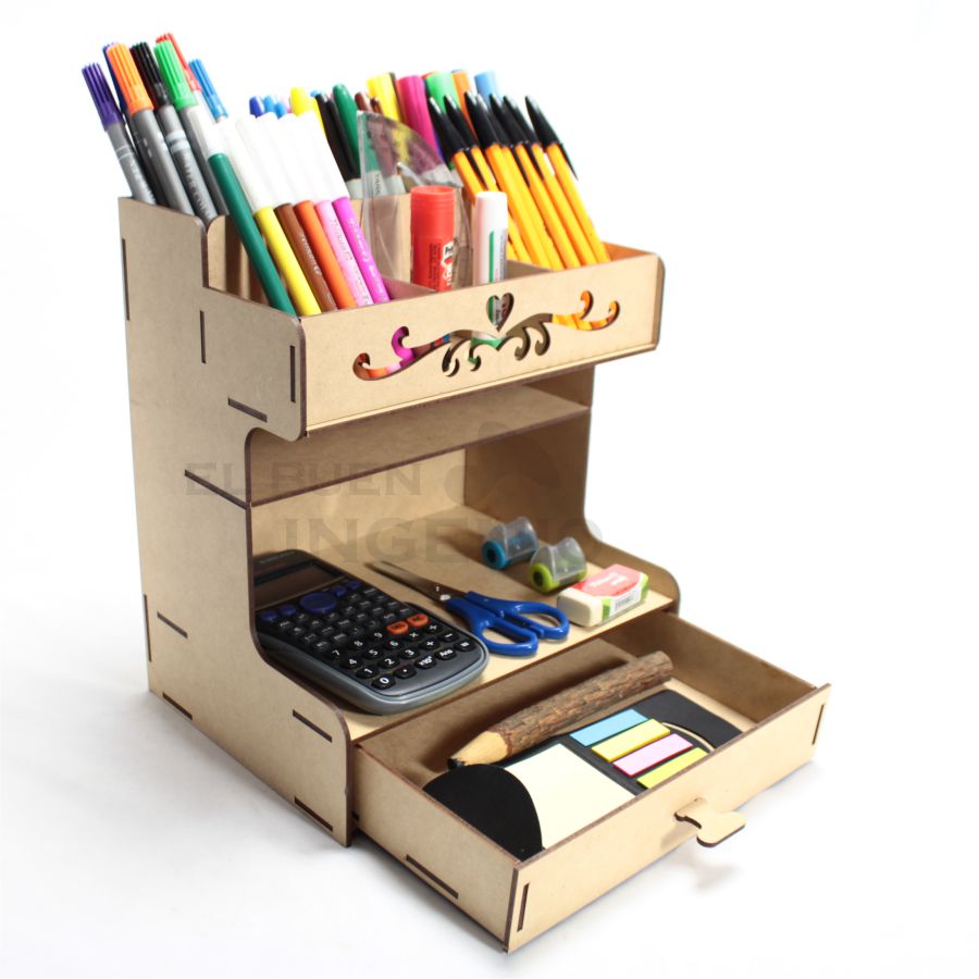 Organizador de escritorio Grecas Corazón con base para celular 4