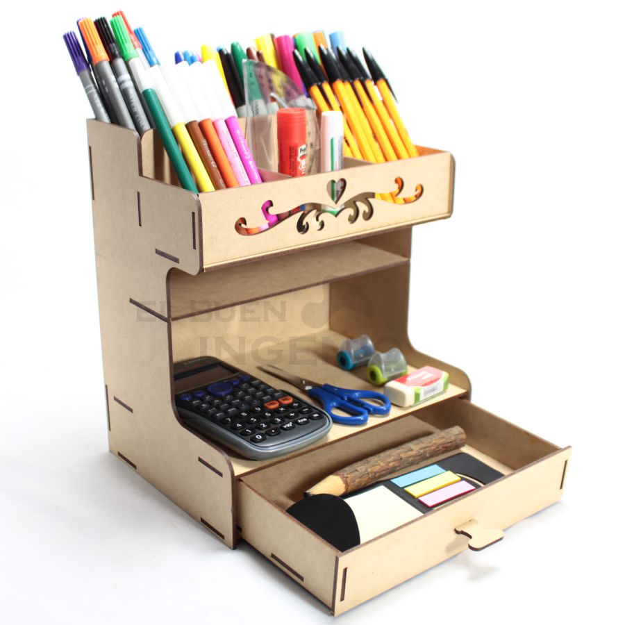 Organizador de escritorio Grecas Corazón con base para celular 4