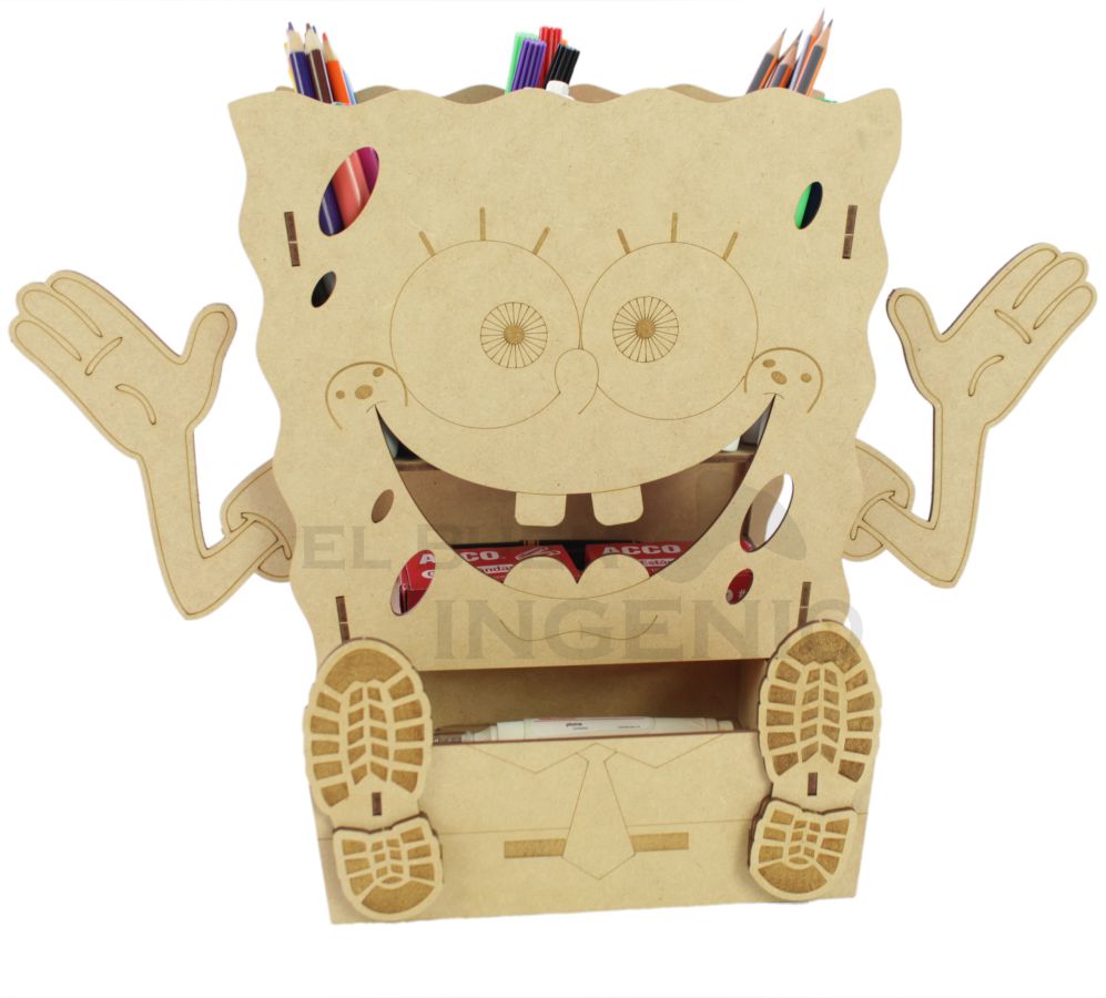 Organizador de escritorio Bob Esponja con base para celular Conejo
