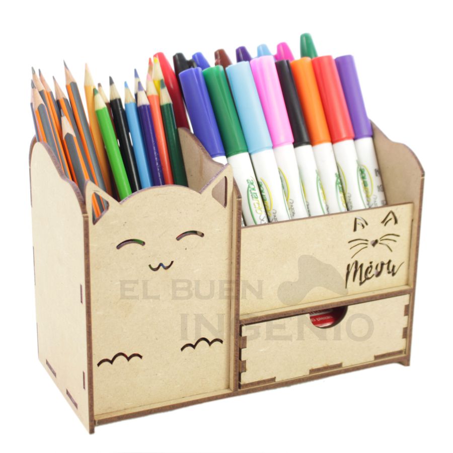 Organizador de escritorio Gato con base para celular Conejo