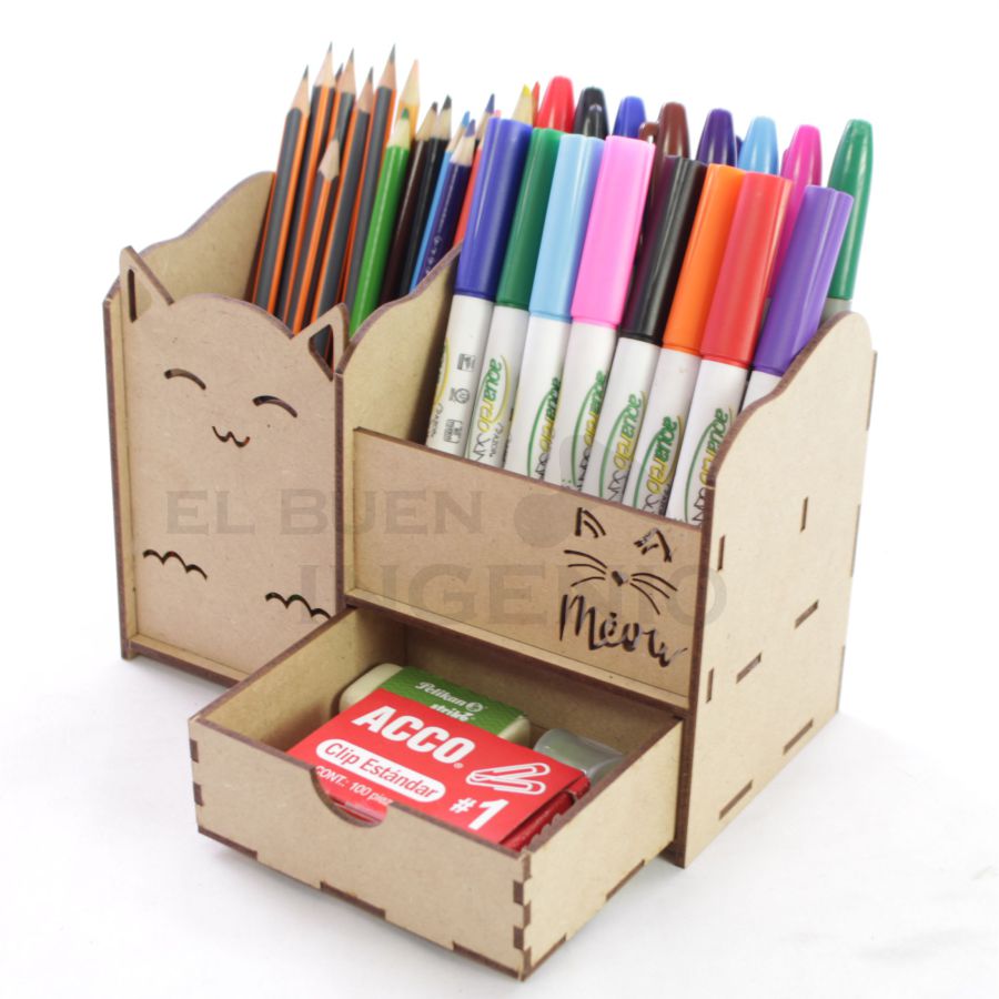 Organizador de escritorio Gato con base para celular Conejo