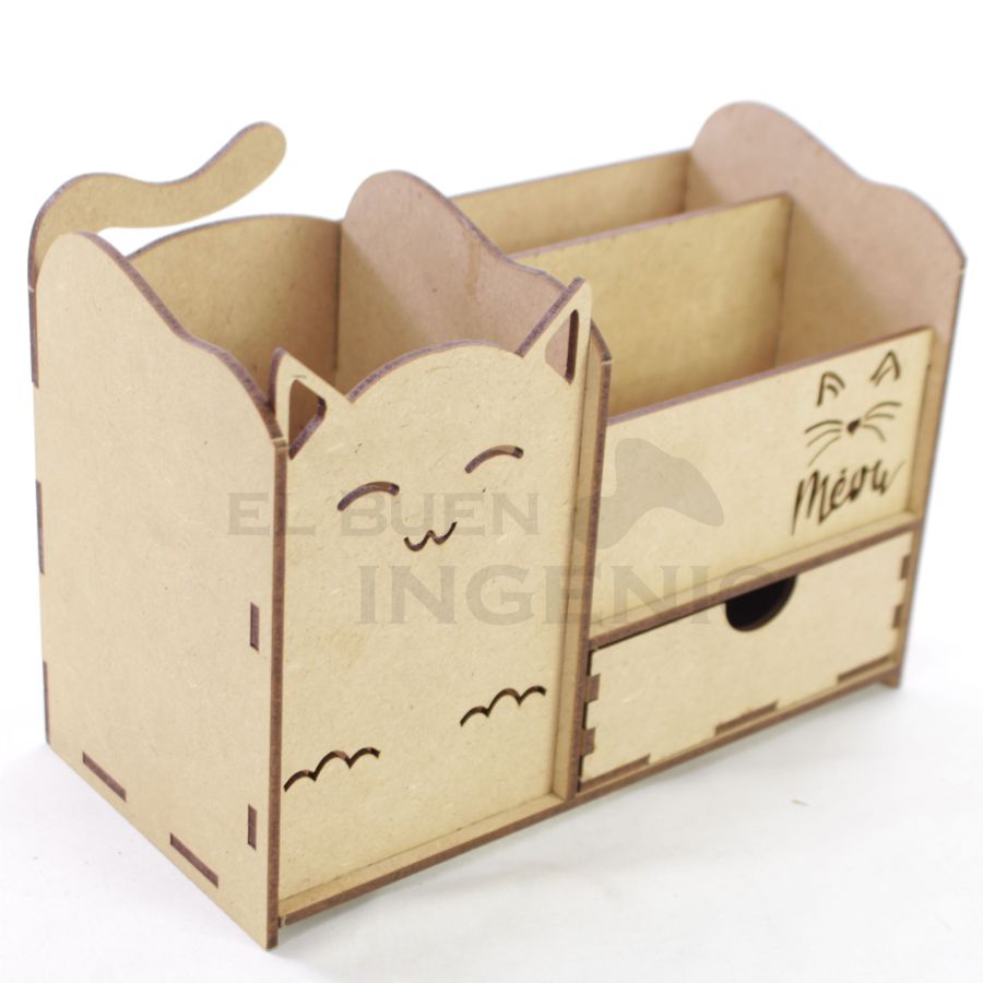 Organizador de escritorio Gato con base para celular Conejo