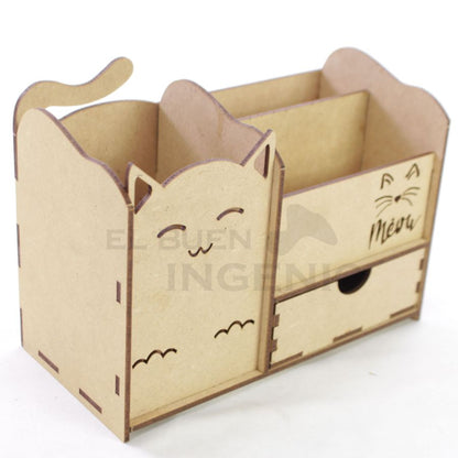Organizador de escritorio Gato con base para celular Conejo