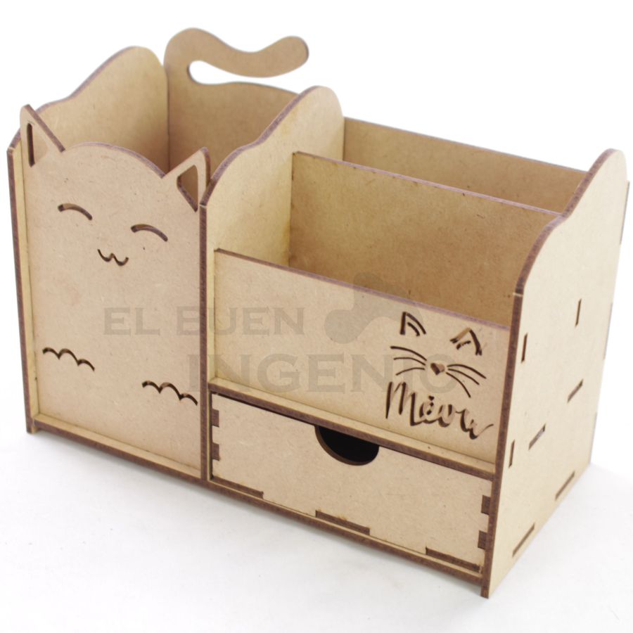 Organizador de escritorio Gato con base para celular Conejo