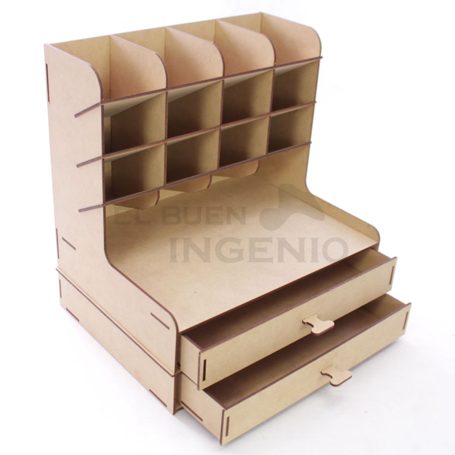 Organizador de Hojas para escritorio con base para celular Conejo Dos cajones N2-2