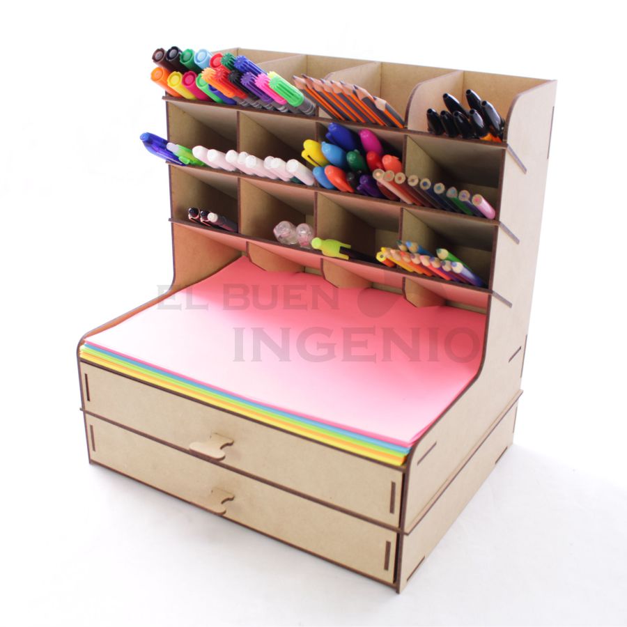 Organizador de Hojas para escritorio con base para celular Conejo Dos cajones N2-2