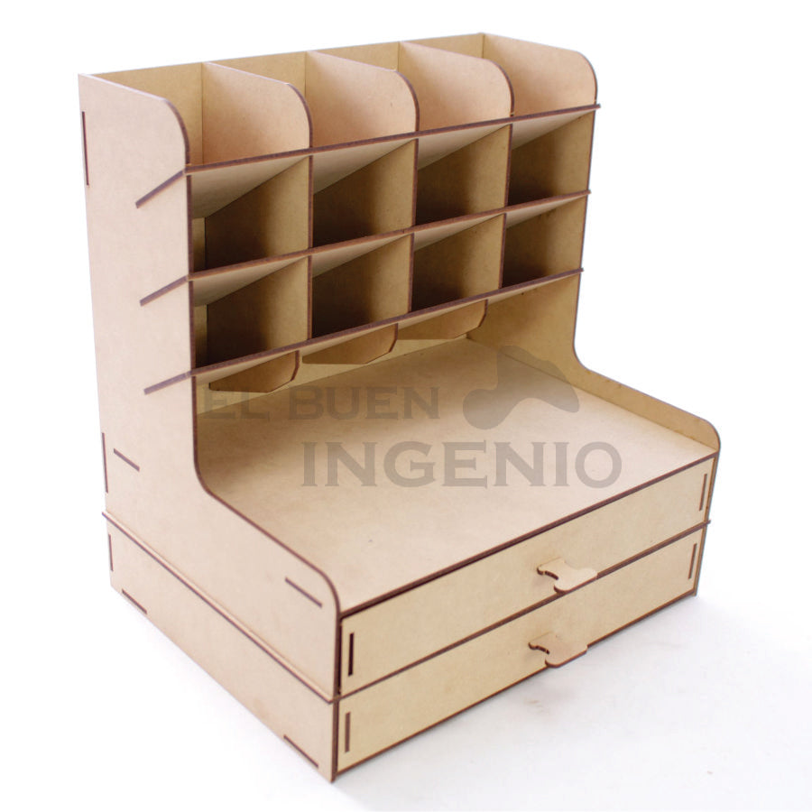 Organizador de Hojas para escritorio con base para celular Conejo Dos cajones N2-2