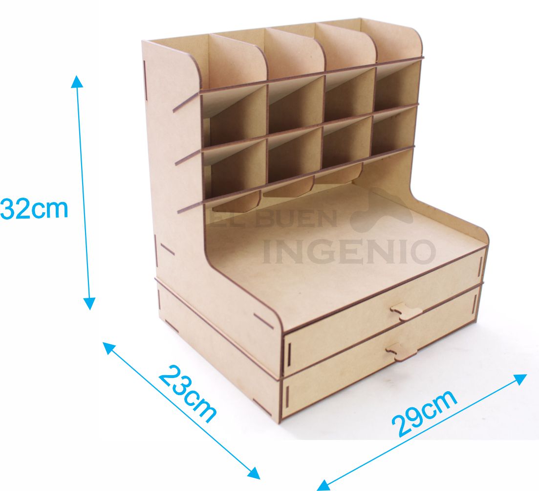 Organizador de Hojas para escritorio con base para celular Conejo Dos cajones N2-2