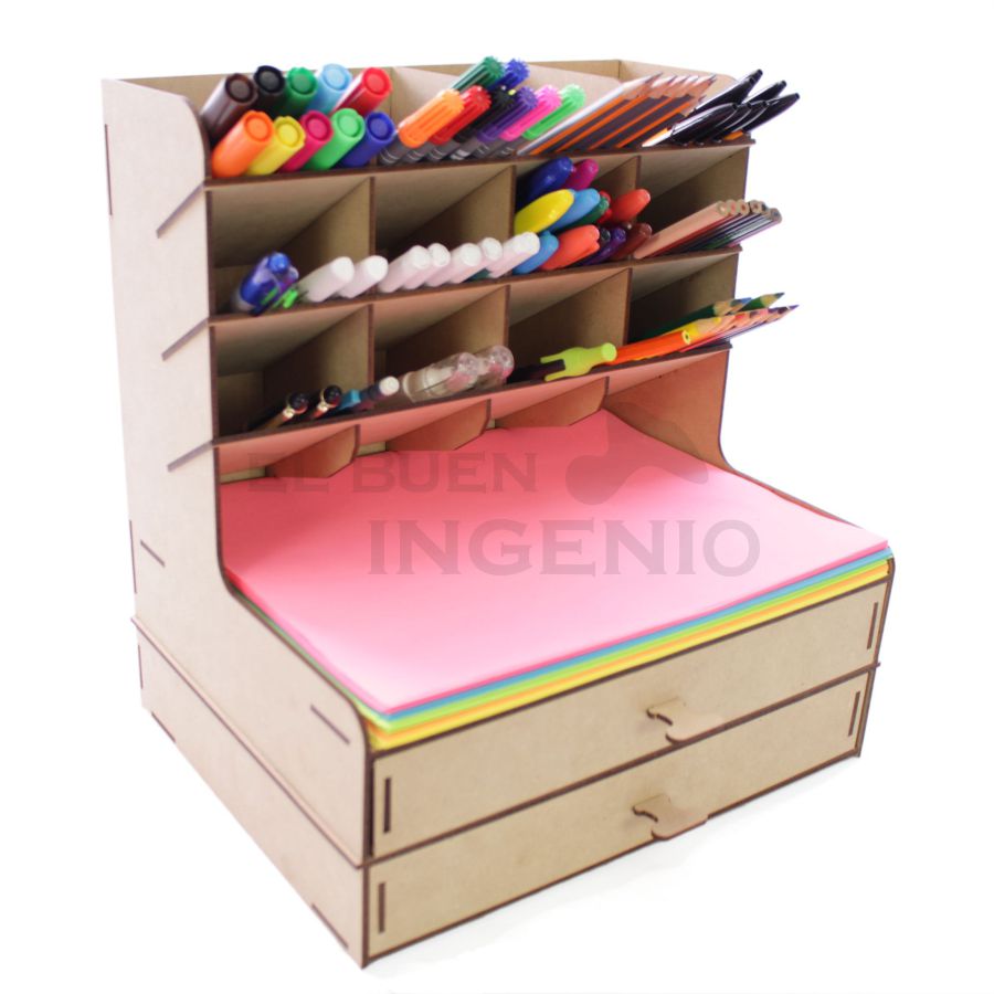 Organizador de Hojas para escritorio con base para celular Conejo Dos cajones N2-2
