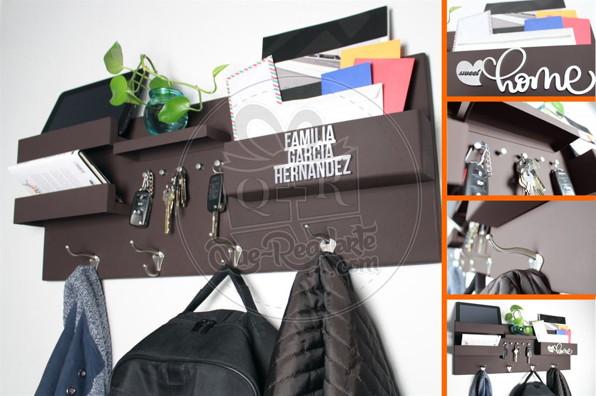Organizador Perchero Portallaves Moderno Metalico Regalo Hombre Y Mujer Repisa Multiuso Grande