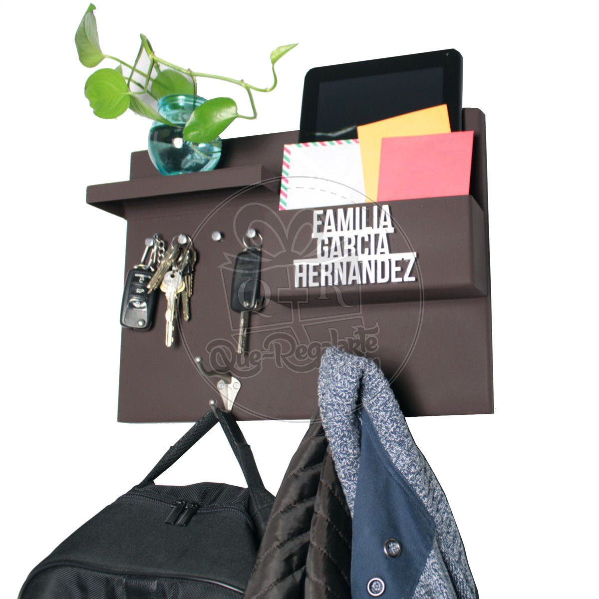 Organizador Perchero Portallaves Moderno Metalico Regalo Hombre Y Mujer Repisa Multiuso Chico