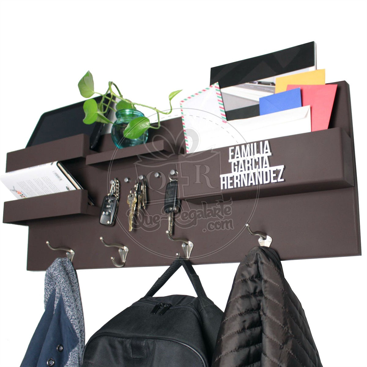 Organizador Perchero Portallaves Moderno Metalico Regalo Hombre Y Mujer Repisa Multiuso Grande