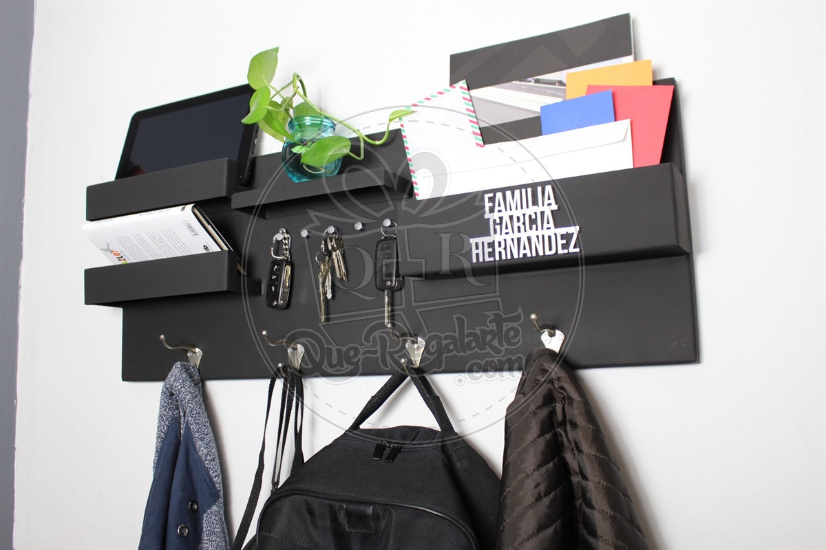 Organizador Perchero Portallaves Moderno Metalico Regalo Hombre Y Mujer Repisa Multiuso Grande