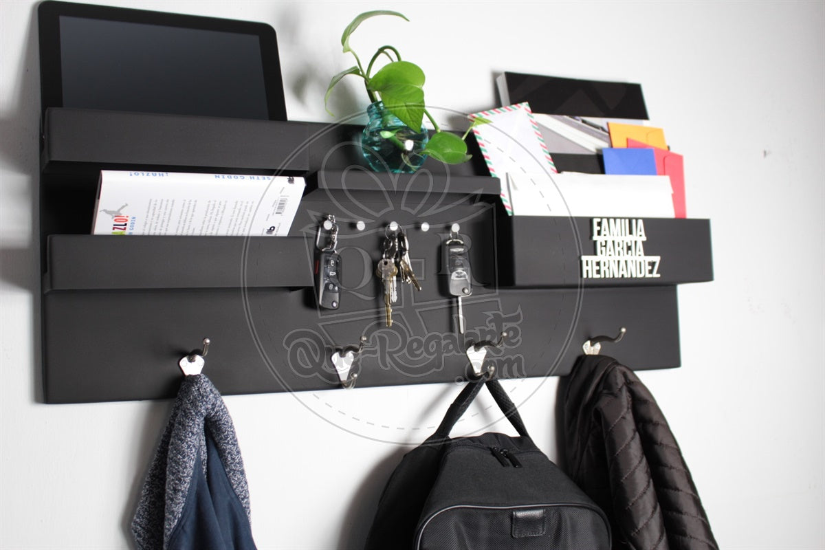 Organizador Perchero Portallaves Moderno Metalico Regalo Hombre Y Mujer Repisa Multiuso Grande