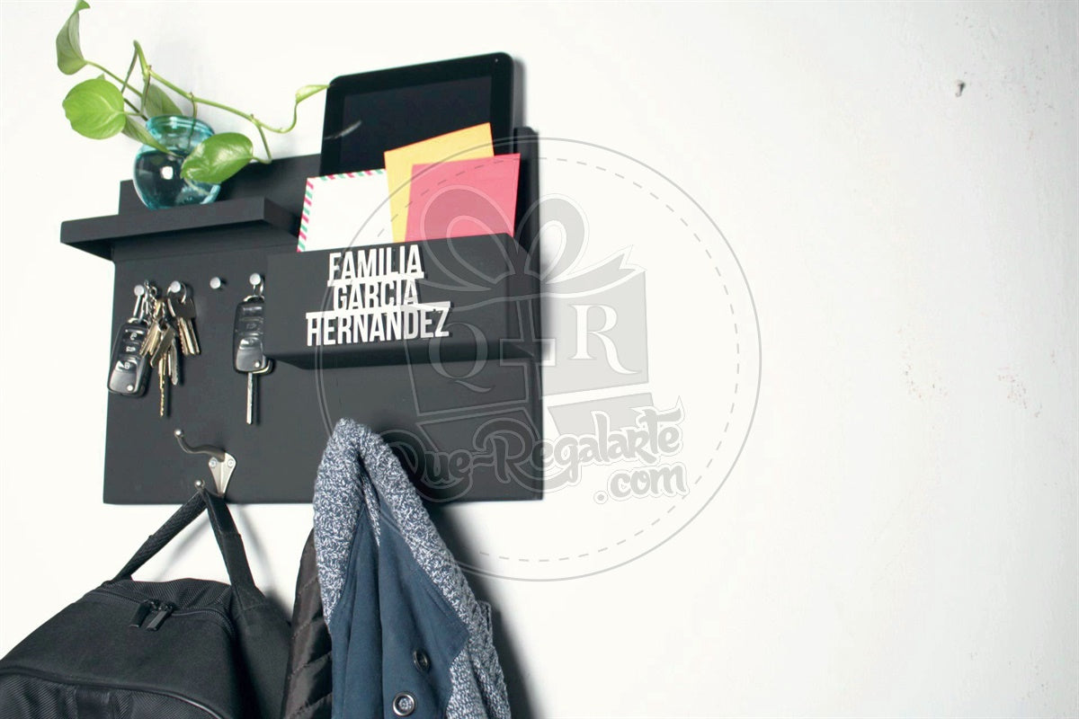 Organizador Perchero Portallaves Moderno Metalico Regalo Hombre Y Mujer Repisa Multiuso Chico