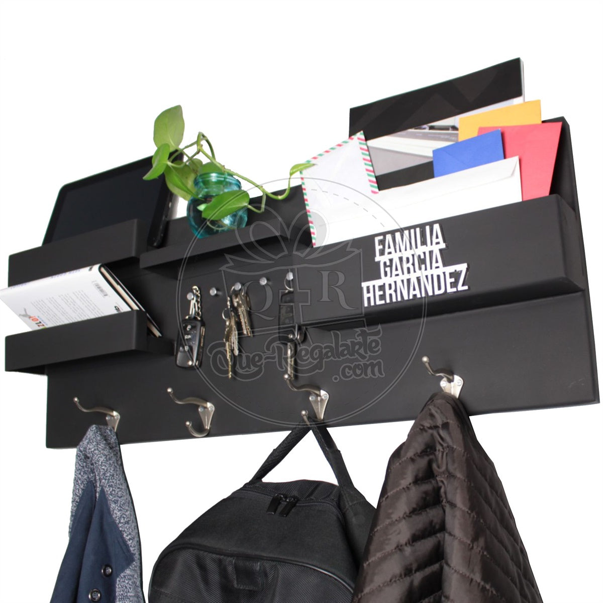 Organizador Perchero Portallaves Moderno Metalico Regalo Hombre Y Mujer Repisa Multiuso Grande