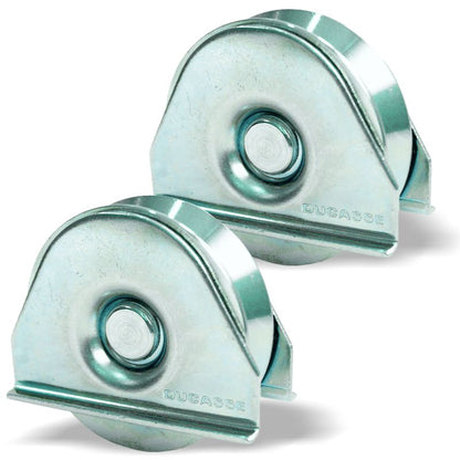Par Ruedas Rodajas Portones 5cm Base Placa Canal V Capacidad 75kg