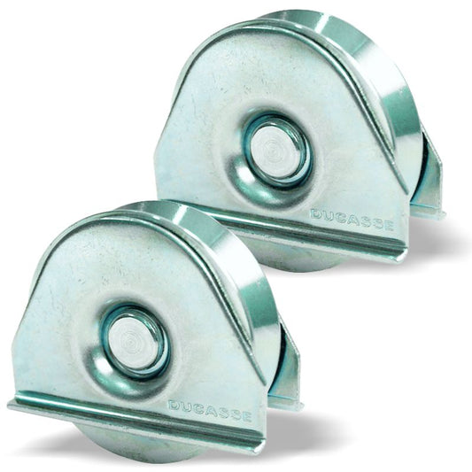 Par Ruedas Rodajas Portones 6.4cm Base Placa Canal V Capacidad 100kg
