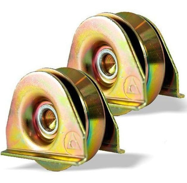 Par Ruedas Rodajas Portones 5cm Base Placa Canal V Capacidad 75kg
