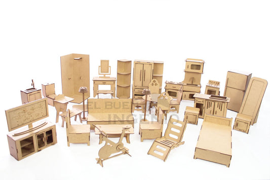 Muebles para casa de muñecas barbie set 33 piezas