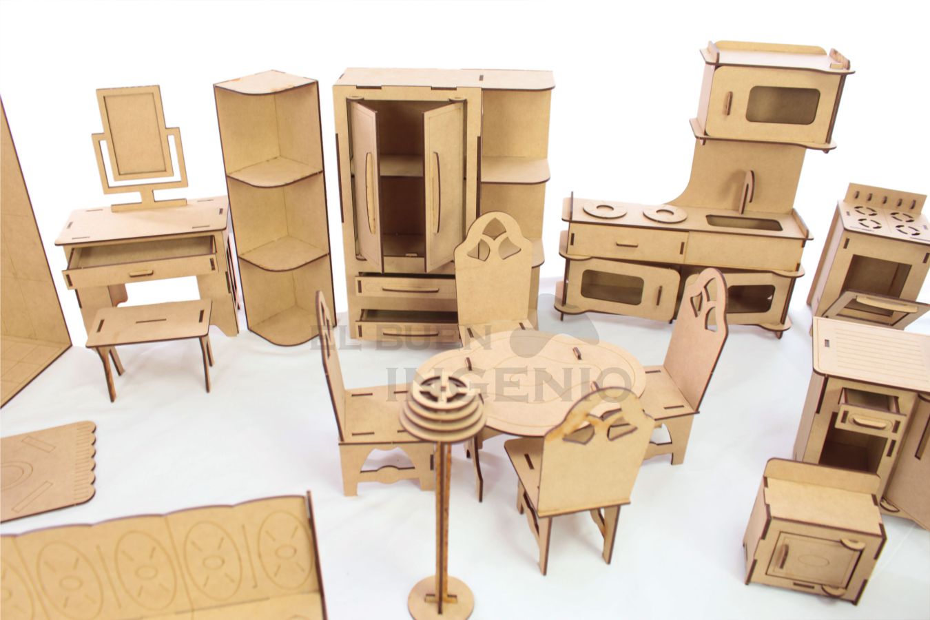 Muebles para casa de muñecas barbie set 33 piezas