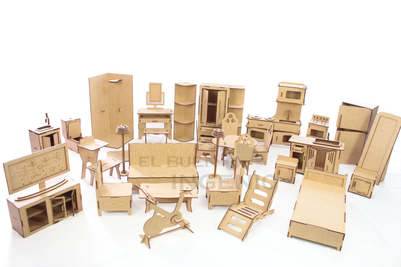 Muebles para casa de muñecas barbie set 33 piezas