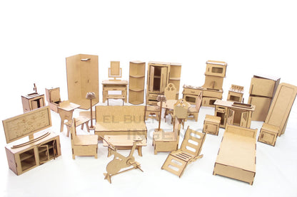Muebles para casa de muñecas barbie set 33 piezas