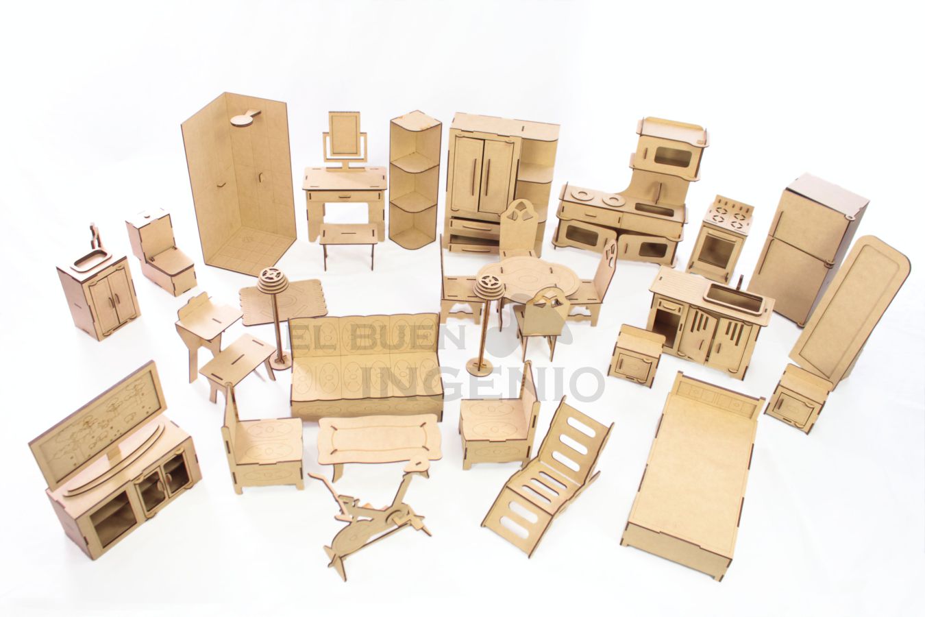 Muebles para casa de muñecas barbie set 33 piezas