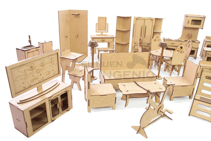 Muebles para casa de muñecas barbie set 33 piezas