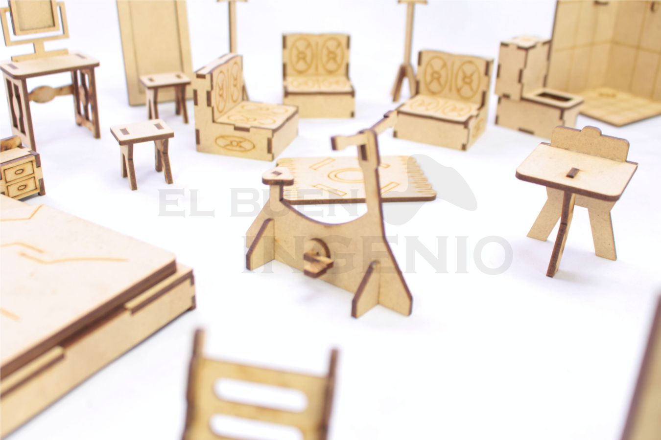 Muebles para muñecas pequeñas set 33 piezas