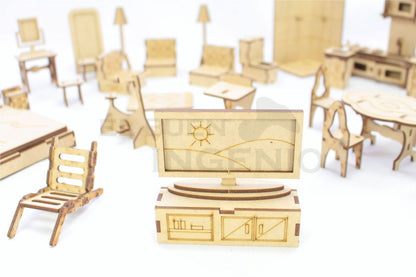 Muebles para muñecas pequeñas set 33 piezas