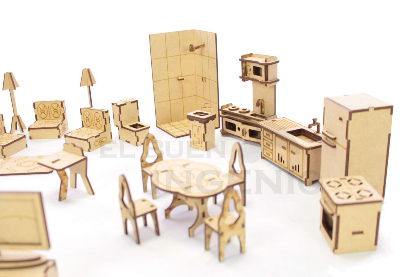 Muebles para muñecas pequeñas set 33 piezas